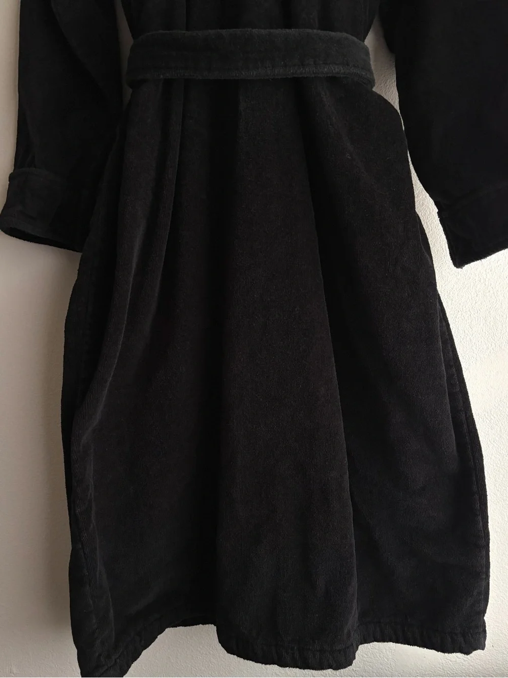 Polo Ralph Lauren Vintage Terry Cloth Robe Black Blue Shawl Collar Pony Logo
